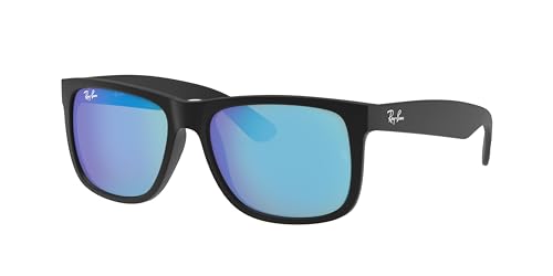 Ray-Ban RB4165 Sunglasses Bundle: RB 4165 JUSTIN 622/55 Justin Rubber Black Blue Flash and Eyewear Cleaning Kit - Main Image