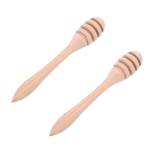 OFFSCH 2 Pack Wooden Honey Stirrer Sticks Mini Honey for Toast Biscuits Tea Coffee
