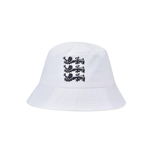 Buckets of Hats Lions Traditional England Bucket Hat for Football and Cricket Supporters White