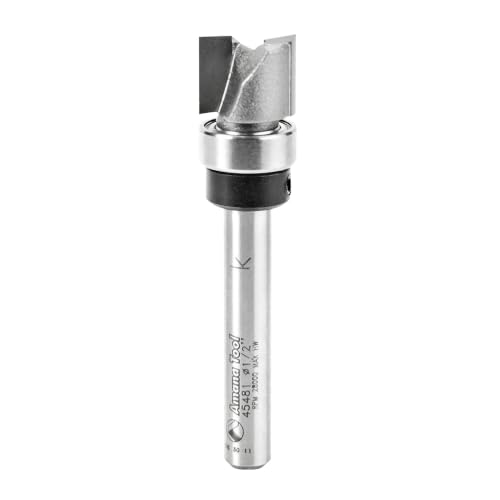 Image of Amana Tool - 45481 Carbide Tipped Flush Trim Plunge Template 1 /2 Dia x 3 /8 x 1 /4 inch Shan