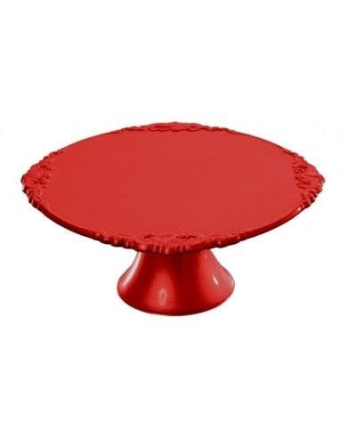 Alzata per dolci Alzatina torta e frutta, di plastica grande (Rosso, ø31 h10)