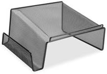 Lorell Mesh Wire Angled Height Mesh Phone Stand - 11.1" Height x 10.1" Width x 5.3" Depth - Steel - Black - 1 Each
