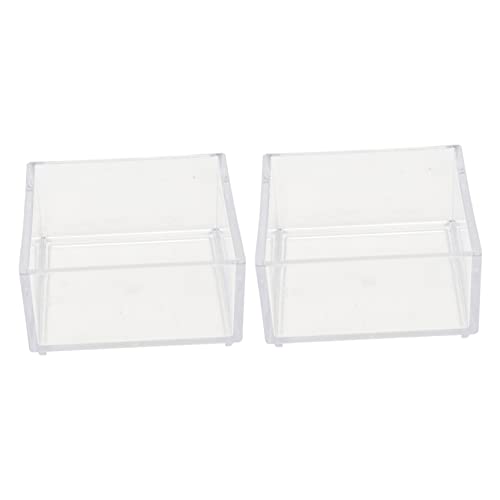 HANABASS 2個爬虫類用アクリル給餌ボウル ペット用水入れと餌皿 小動物対応 で耐久性のあるデザイン