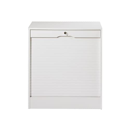 Tousmesmeubles Classeur Double à Rideau Taille S - KLASS : Blanc - L 71 x l 44 x H 77 cm - Neuf