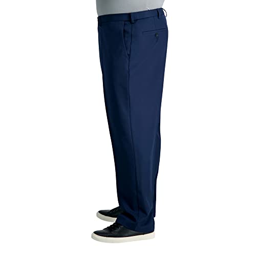 Image of Haggar Men's Cool 18 Pro Classic Fit Flat Front Casual Stretch Performance Golf Pant - Regular and Big & Tall