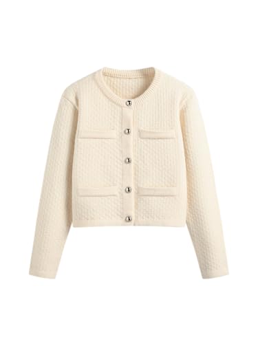 CIDER Knit Round Neckline Solid Button Oversized Cardigan