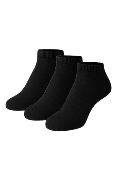 Black Ankle Length Unisex Socks Free Size Combo of 3 Pairs-image-37