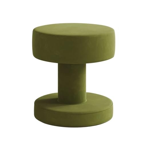 LEIYTFE Runder Kissen-Make-up-Stuhl, 360° Drehbar, Trittleiter...