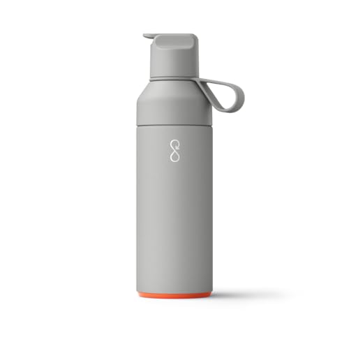 Ocean Bottle Go 17 oz | Stainless Steel Water Bottle | Reusable & Sustainable | Keeps Drinks Cold & Hot | Eco Friendly Gift (Rock Grey)