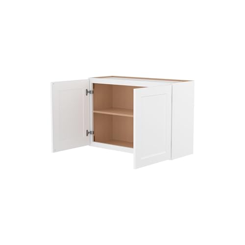 Image of Furinno Shaker Wall Kitchen Cabinet 2-Doors, Ready to Assemble, 12 D x 36 W x 24 H, White