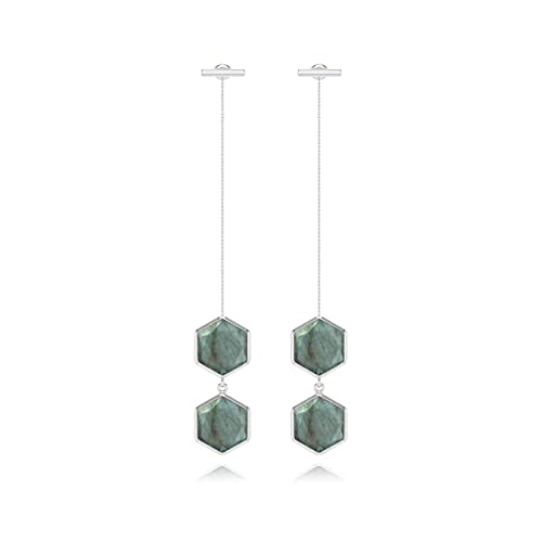 Boucles d'oreilles argent 925 et véritable labradorite bleue contre le ternissement