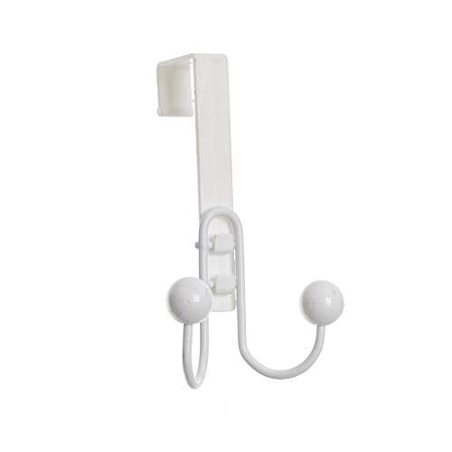 Cabide de Porta 2 Ganchos Plus, Metaltru, Branco com Branco