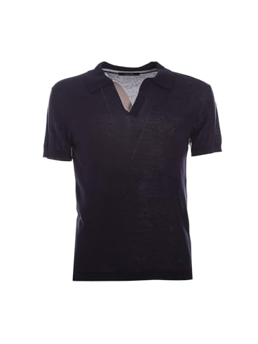 Polo bleu Yes-zee M706 DH00 pour homme en coton premium
