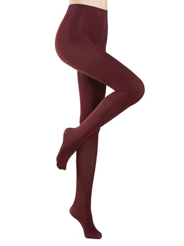 Image of MANZI Tights for Women Solid Color Pantyhose Colored Semi Opaque Footed Tights Soft Stretch High Waist Stockings 70 Denier