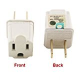 3 Prong to 2 Prong Outlet Electrical Ground AC Adapter Grounding Converter Beige