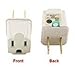 3 Prong to 2 Prong Outlet Electrical Ground AC Adapter Grounding Converter Beige