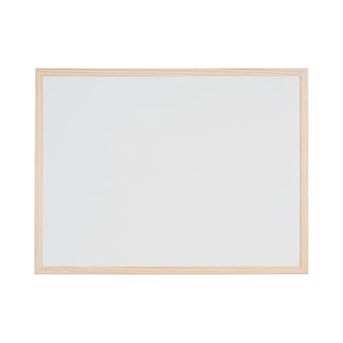 Bi Office Budget   Pizarra blanca con marco de madera, 60 x 45 cm, no magnética