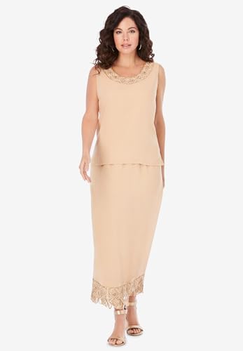 Roaman's Women's Plus Size Beaded Skirt Set4