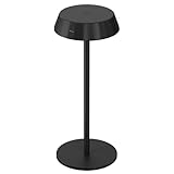 EppieBasic Cordless Table Lamp Rechargeable: Portable & Minimalist Design - 2700K Warm Light Metal Lamps for Living Room, Dining, Corner Table - Black
