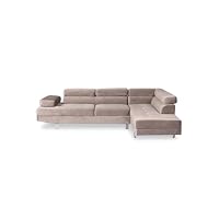 Paris Prix Canapé d'angle Droit Têtière 260cm Taupe