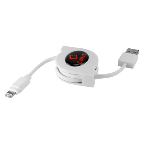 Cellet Retractable Lightning Cable, Charging Cord Compatible with Apple iPhone 14 Pro Max mini SE...