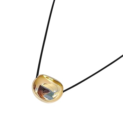Pendentif géométrique irrégulier et collier cordon cuir PU ajustable - 5