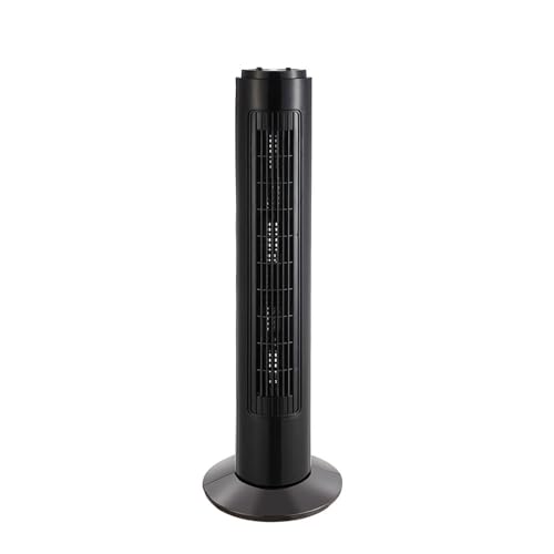 Bilake Ventilador de Torre Cuco Negro 50W | 3 velocidades | Temporizador rotatorio