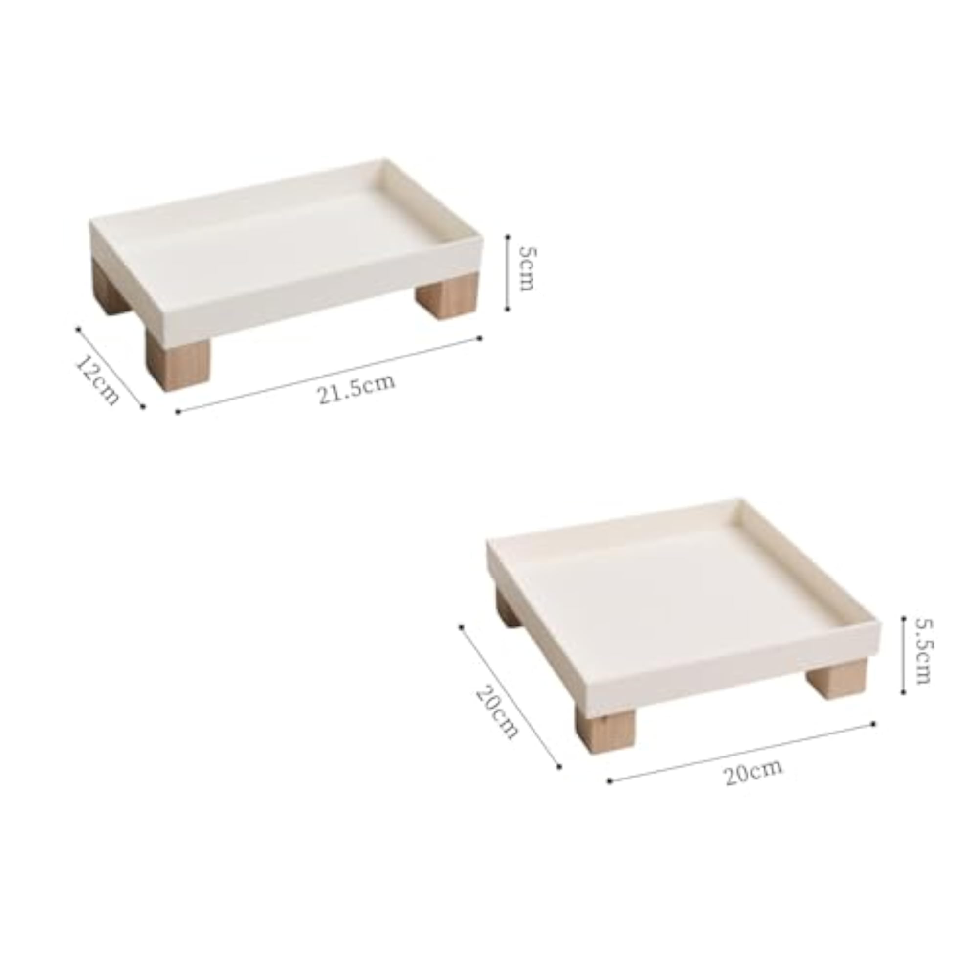 Decorative Wood Desktop Storage Box, Multi-Purpose Tray