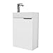 Produktbild Planetmöbel Waschtisch mit Unterschrank 40 cm Waschbecken Bad Gäste WC, weiß