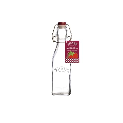 Kilner Square Glass Clip Top Bottle, 0.25 L Transparent
