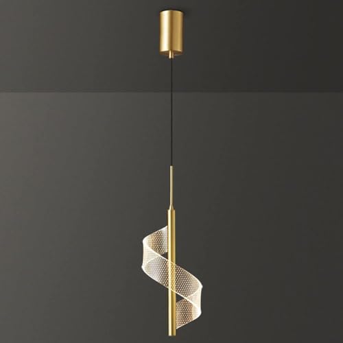 Lustre suspension LED moderne dorée réglable pour îlot cuisine et chambre salon