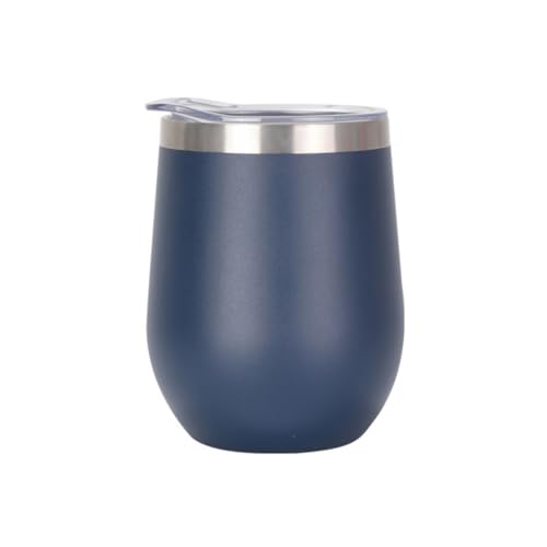 Gteller Edelstahl Stemless Weingläser, doppelwandiger vakuumisolierter Becher, mit Deckel, ideal für Wein, Kaffee, Getränke, Champagner… – Ansicht 1