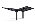 Palram - Canopia Sydney 19 Ft. x 19 Ft. Wave Double Wing Style Carport Aluminum Metal Frame and Polycarbonate Panels Car Port for Outdoor Driveway Car, Truck, RV, Trailer, Boat Storage (Black & Gray)