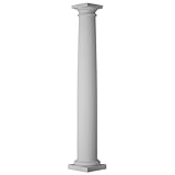 Ekena Millwork 8'Dia. x 9'H Endura-Stone Column, Round Shaft (FRP) w/True Entasis Taper, Tuscan Base & Tuscan Capital, Plan Type A - Unsplit/Whole
