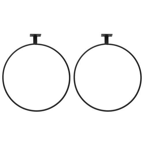 SUPVOX 2pcs Wall Mounted Basketball Holder Rack, Metal Ball Display Stand, Football Storage Bracket for Home, School, Gym, Black, 9.44 x 8.46 x 0.98 Inch