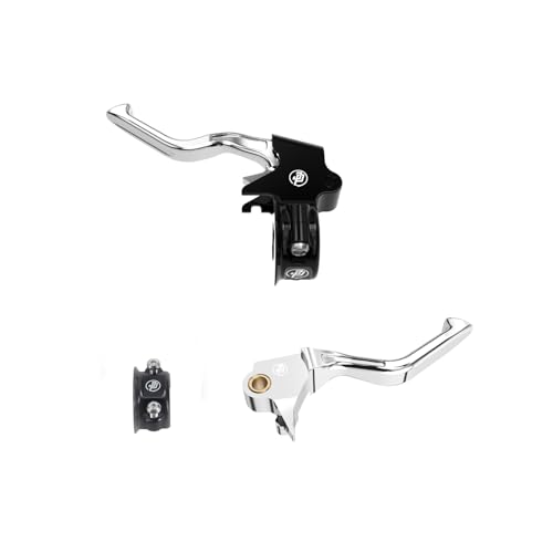 POWER JAMES Chrome Easy Pull Shorter Slim Clutch Brake Shift Levers Hand Controls with clamp Lever Brackets Compatible with 96-03 XL, 96-17 Dyna, 96-14 Softail, 96-2017 Touring
