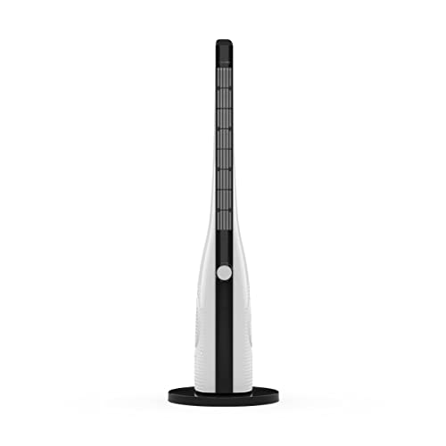 UNIVERSALBLUE Ventilador de Torre Mecánico Blanco y Negro | 3 Velocidades + Modo Oscilante | Ligero | Silencioso | 50W | Asa Superior | Fácil de Transportar