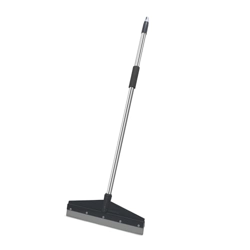 Image of Nayasa Blade Wiper Length 41cm | Heavy Duty Bathroom & Floor Cleaning Wiper with Long Handle Plastic & Rubber Blade | Suitable for Home, Office, Kitchen, Tiles & Wet Floors | Grey