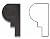 Black Marble Polished OG-1 (Single-Step Chair Rail Trim) Molding Trim Liner Tile-5 pcs.