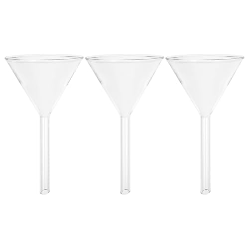 IMIKEYA Imbuto di Vetro Trasparente da Laboratorio 60 Mm Stelo Robusto Set da 3 Pezzi per Trasferimento Liquidi Essenze e Riempimento Bottiglie Piccole