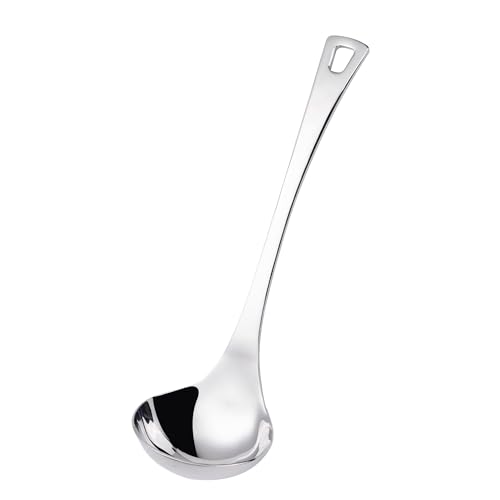 Mafier 1 Oz. Small Gravy Ladle,18/10 Stainless Steel Cute Mini Ladle for Sauce Soup,Heavy Duty Soup Ladle for Scooping,Portioning and Serving,Mirror Polish and Dishwasher Safe(Silver)