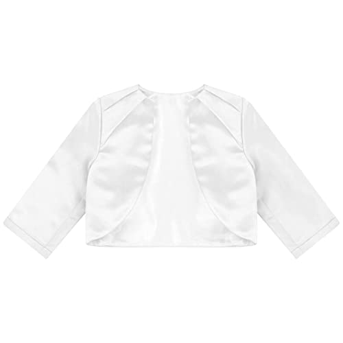Flower Girls Dress Coat 3/4 Sleeve Bolero Cardigan Birthday Party Dress Cover up Outerwear for Girls3