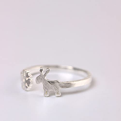 Bague ajustable femme élan brossé design classique haut de gamme - 4