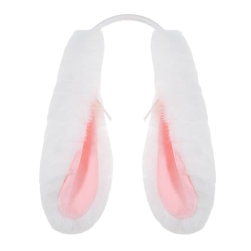 Bunny Ears Headbands for Women Cute Rabbit Ears Easter Hairband White Big-Eared Rabbit Plush Cosplay Costume Furry Headband Party Accessories Halloween Christmas Theme Masquerade Party Favors