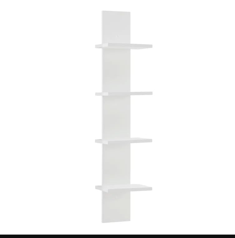 Image of FURNEASER Wooden Wall Shelves for Living Room, Hanging Decoration & Corner Display Shelf, Modern & Stylish Bookcase Bookshelf for Home Office Wall Decoration