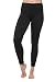Women Thermal Underwear Base Layer Leggings with Soft Fleece; Ladies Lightweight Long Johns Black Medium