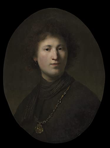 Rembrandt Van Rijn Peinture Toile - Tableau Un Jeune Homme à la Chaîne 60x90cm Décoration Murale
