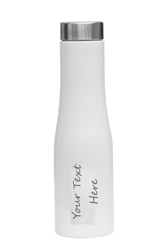Image of customized water bottle | personalized water bottle | gifts for HIM /HER | water bottles for school | gift for employees | Pack of 1 | Corporate Gifts Black- 1000 ml (Flora White 1000ml)