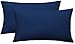Juego de 2 fundas de almohada de 40 x 80 cm, 500 hilos, 100 % algodón, muy suave, funda de almohada de color azul oscuro con cremallera