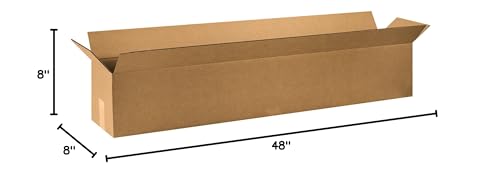 Image of BOX USA Shipping Boxes 48 inchL x 8 inchW x 8 inchH 20-Pack Long Corrugated Boxes for Moving, Shipping, Mailing, Packing, Packaging and Storage